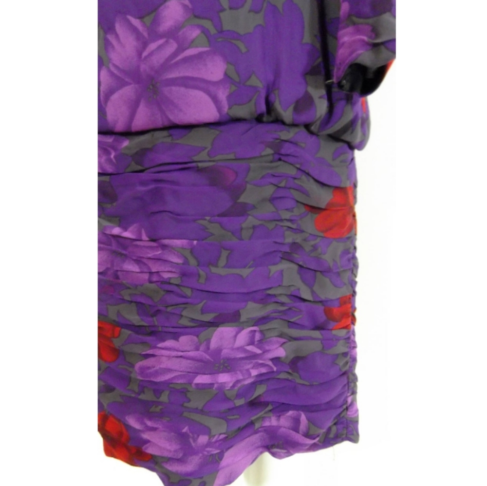 Vintage Silk Chiffon Designer JAYNA New York purple floral dress